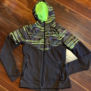 Nike Dri-Fit Zip-up Brown & Yellow Hoodie, Size S